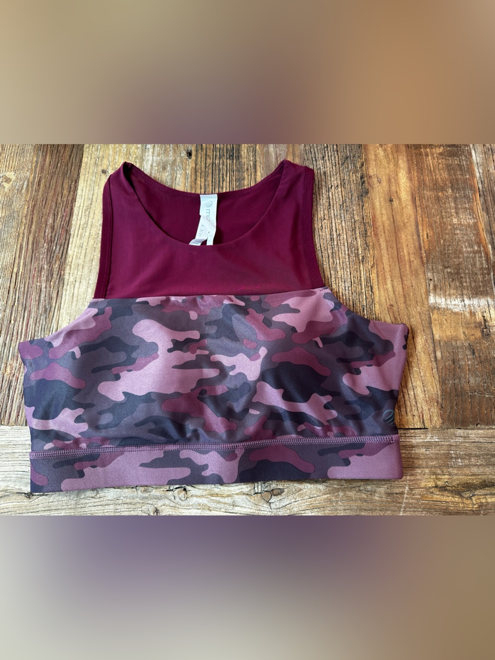 MPG Burgundy and Camouflage Sports Bra